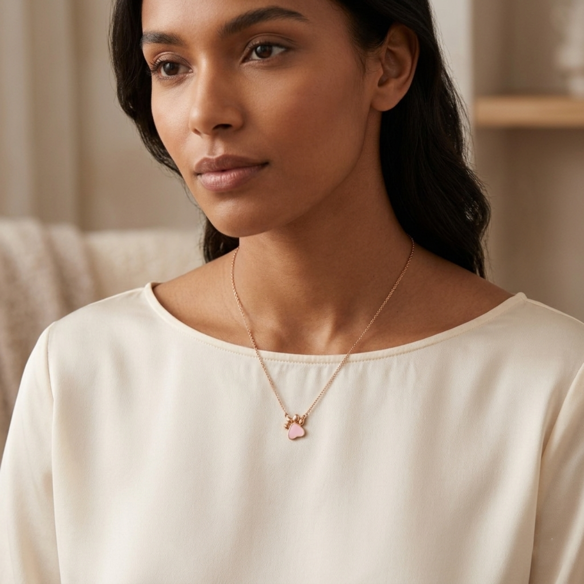 Blush Hamsa Chain